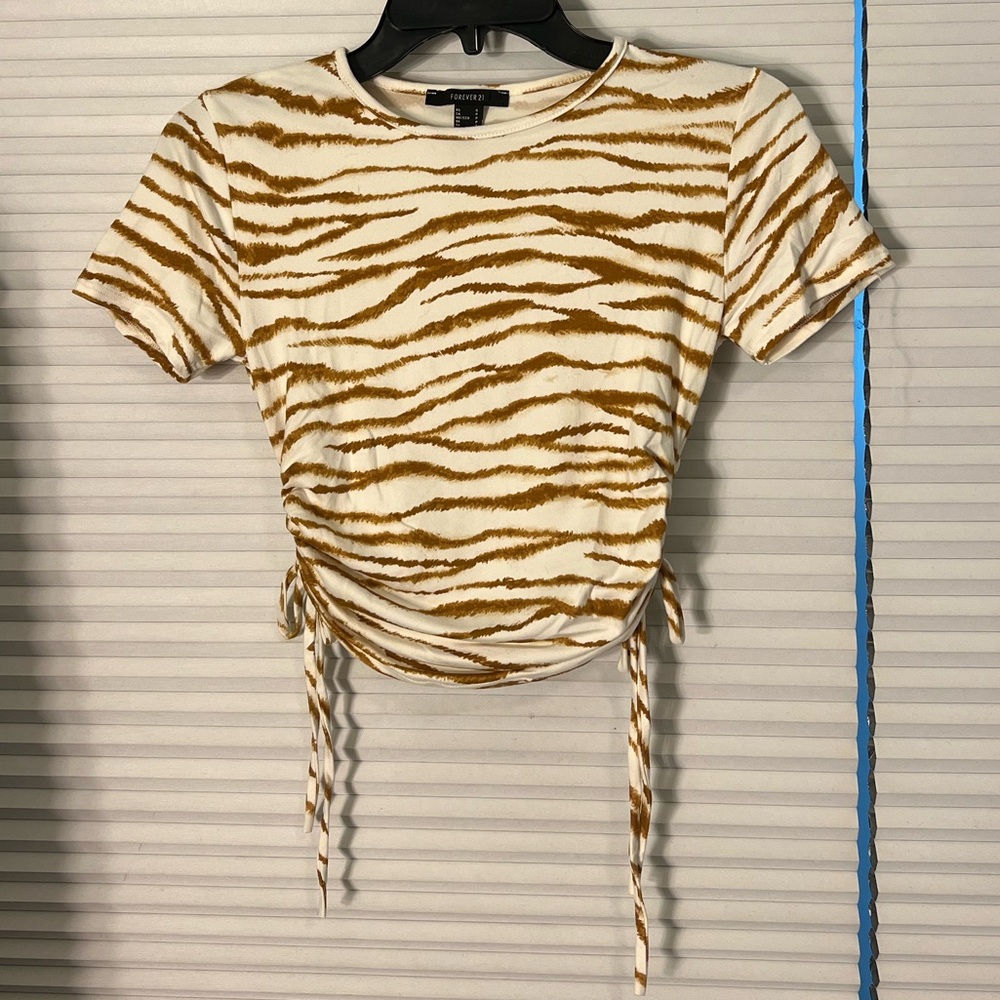 Forever 21 Tiger Striped Velvet Top